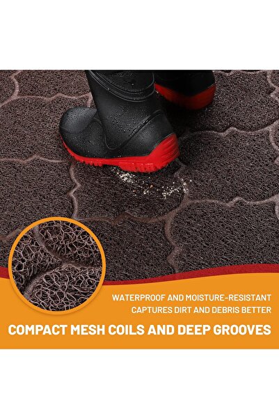 Cosyearn Large Door Mat 46 x 35 inch XL Waterproof Non-Slip (Brown)