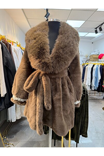 İthal Kahverengi incili kürk