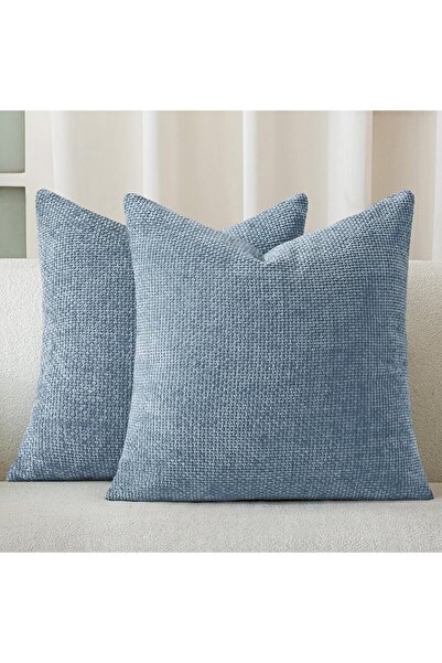 a moment Blue Chenille Cushion Cover 45 x 45 cm Pack of 2