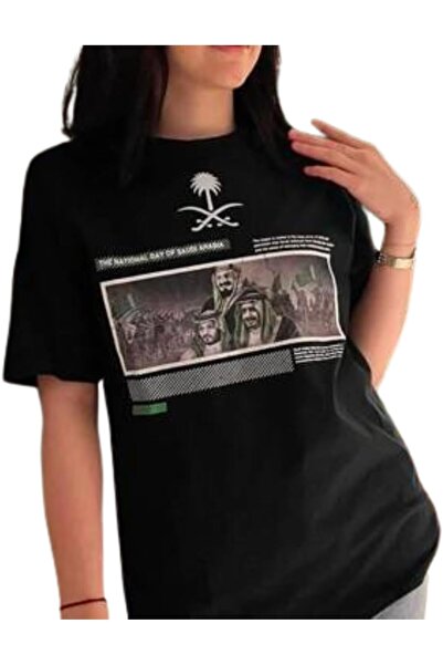 golden pineapple Black casual unisex T-shirt, cotton, modern design, oversized, National Day print