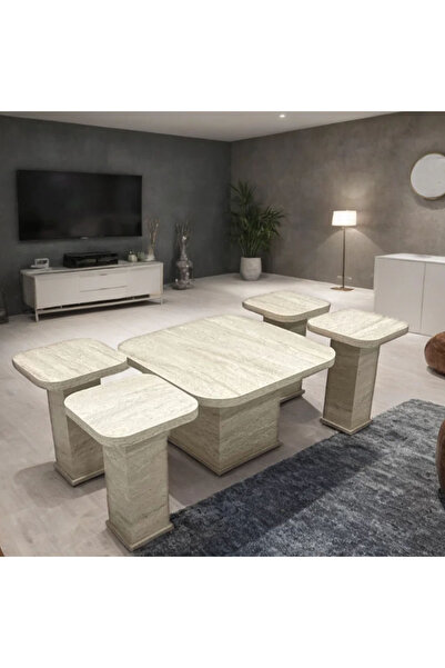 Tasamem Dafia طقم طاولات كنب تركي 5 قطع