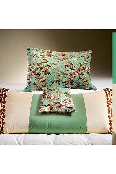 Generic Modern Brown & Green Floral Decorative Pillowcases – Queen 50x70 cm (Pack of 2)