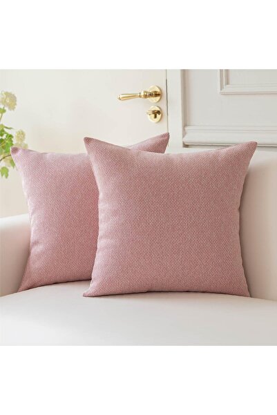 a moment Cushion Covers 45 x 45 cm Pink Textured Pack of 2
