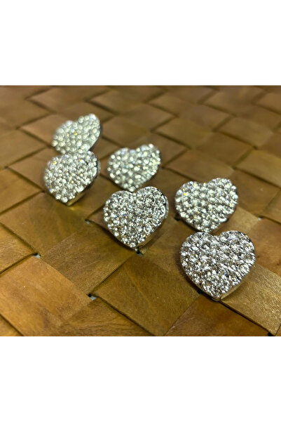 BİGÜMEX BUTON CU PĂRĂ DE INIMĂ 34 DIMENSIUNE (21,5 MM) ARGINT - 5 BUCĂȚI (K1262)