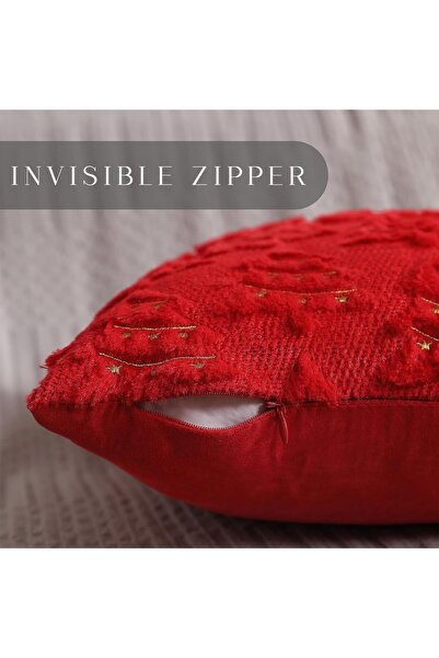 MOODEEY Christmas Pillow Cover, Xmas Tree, 45 x 45 cm, Soft Plush