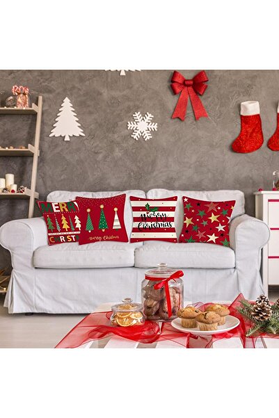 Generic Christmas Zippered Square Pillowcase - Merry Christmas Decorative Cushion Cover