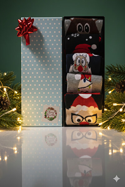 Etoile Studio Set of 5 Christmas Patterned Boxed Socks