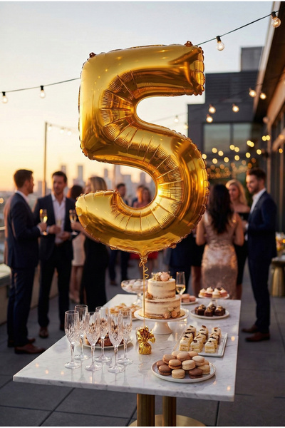 Noone Giant Size Gold Yellow Number Foil Balloon 76 cm - Shiny Number Balloon...