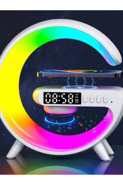 OEM RGB Wireless Charger with BT Speaker, Clock, Sunrise, 16M Colors – iPhone/Android