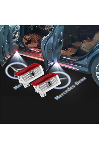 Generic قطعتان من مصابيح شعار LED لباب السيارة بديلة لمرسيدس بنز - مصابيح ظل شبح ثلاثية الأبعاد للبرك