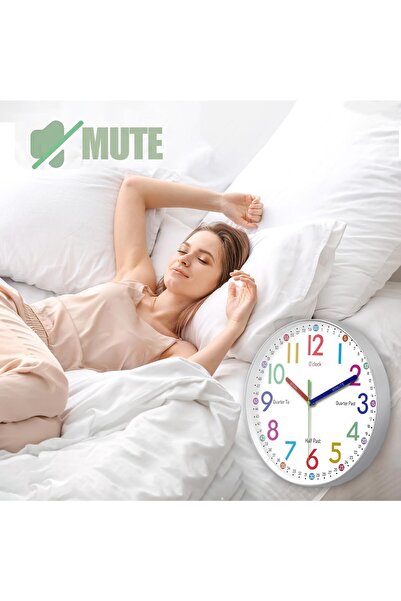 Yelajoy Learning Clock for Kids, Silent Non-Ticking Teaching Clock (10 Inch)