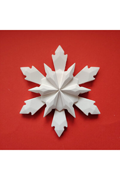 OEM Decorațiune de Crăciun din ipsos cu fulgi de zăpadă, 10 x 9 cm