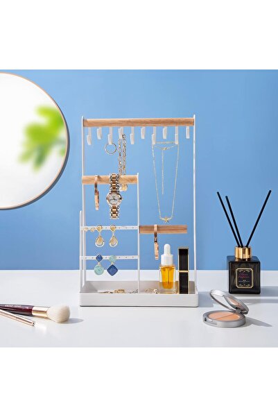 PROCASE Jewelry Organizer Stand Necklace Holder, 4-Tier Tower Rack - White