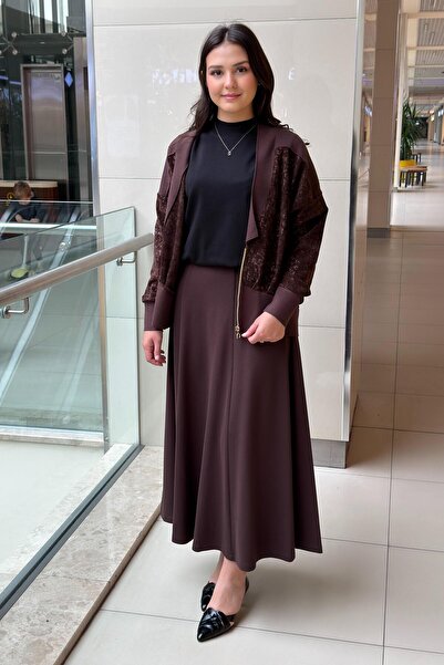 Ghisa Buy Ribbed Bell Skirt with Elastic Waistband