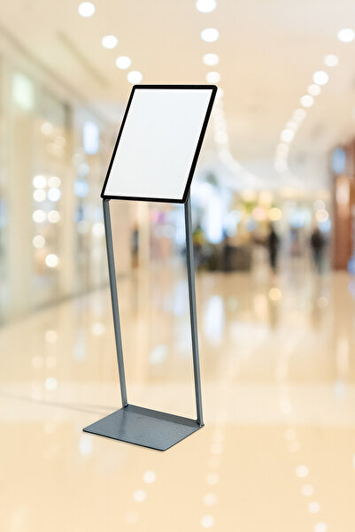 Grand City Media Cement-colored display stand