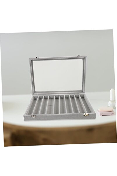 SUPVOX Necklace & Bracelet Jewelry Organizer Display Box (Grey)