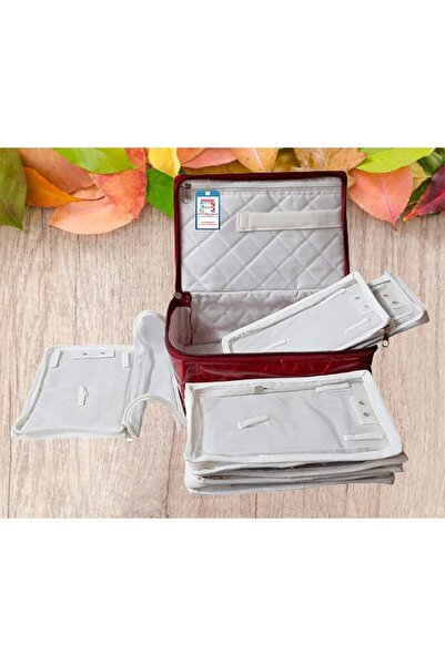 atorakushon Satin Makeup Pouches Cosmetic with 6 Necklace & Earrings Jewelry Organizer for Women (Ma