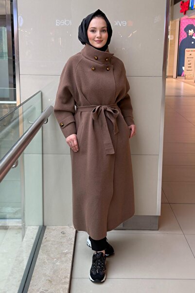 Ghisa Belted Coat with Epaulet Detail on the Sleeves