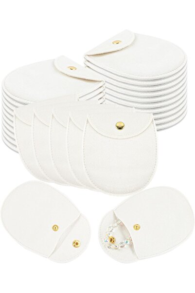 NALACAL 24 قطعة من أكياس المجوهرات المصنوعة من مخمل الألياف الدقيقة مع زر كبس...