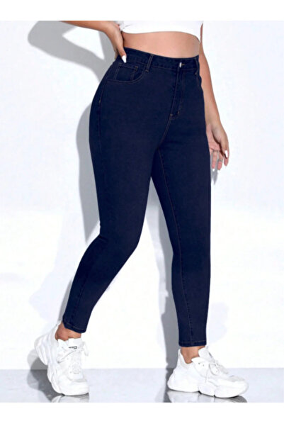Bella denim Pink Navy Blue High Waist Battal Stretch Fabric Plus Size Super Skinny Jean Denim Trousers