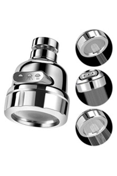 Leony 360 Degree Rotating 3-Function Kitchen Bathroom Sink Saving Faucet Spout Aerator Chrome