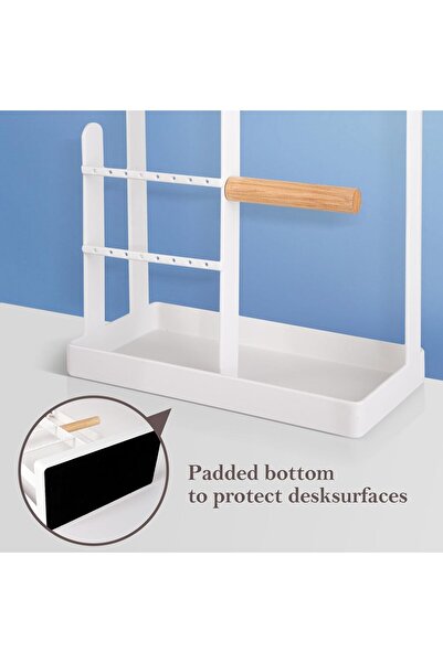 PROCASE Jewelry Organizer Stand Necklace Holder, 4-Tier Tower Rack - White