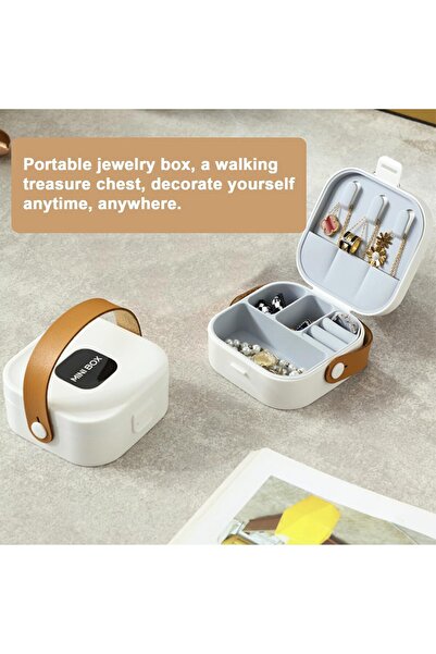 Generic Jewellery Organizer Box Travel (White) - Portable Mini Ring Case