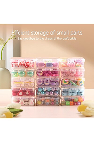 Hannea Jewelry Organizer Box - 15pcs Clear Bead Storage Containers