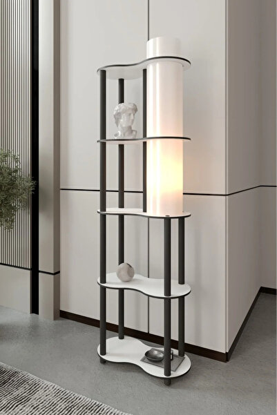 RAVILO Sperenza Dekoratif Raflı Lambader Beyaz