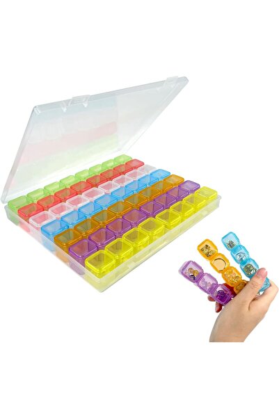 EKIND Multifunctional 56-Compartment Plastic Organizer Box (Colorful)