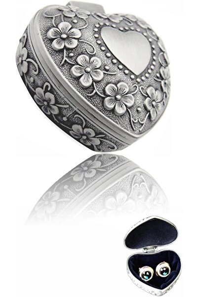 Generic Classic Vintage Antique Heart-Shaped Jewelry Box - Ring and Small Trinket Storage Organizer Chest -