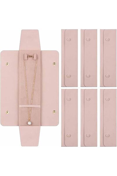 Tazweeq 6-Piece Necklace Pouch Travel Jewellery Organiser - Pink
