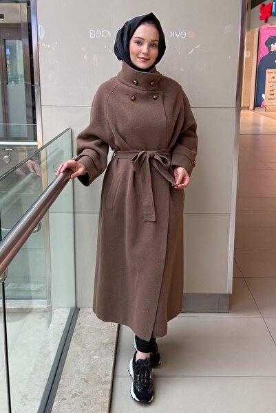 Ghisa Belted Coat with Epaulet Detail on the Sleeves