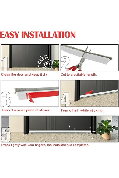 bolivia's مانع تسرب الهواء للباب، شريط مانع تسرب أسفل الباب، 100 سم × 53 مم