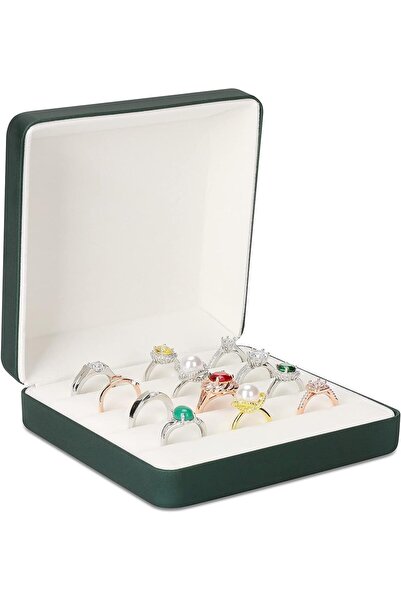YHRY Ring Storage Small Ring Organizer Box for Multiple Rings - Green
