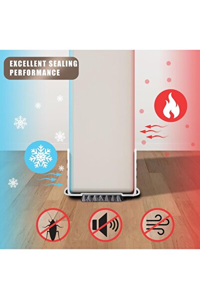 KASTWAVE Door Draft Stopper, Adjustable Felt Cloth Door Sweep, 36.6in (White)