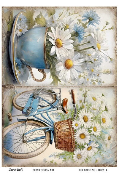 DERYA DESİNG ART Papatya Deseni Pirinç Dekopaj Kağıdı No:DHE114- 29x42cm