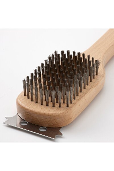 Generic Barbecue grill cleaning brush, stainless steel/beech, 42 cm