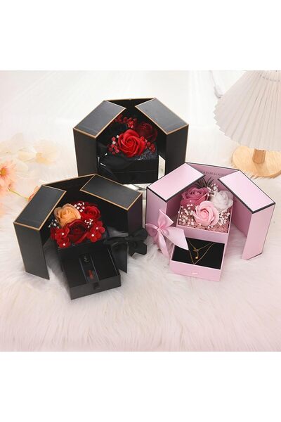 ANTOLE صندوق هدايا وردة حمراء محفوظة - هدية زهرة أبدية للأم والصديقة والزوجة