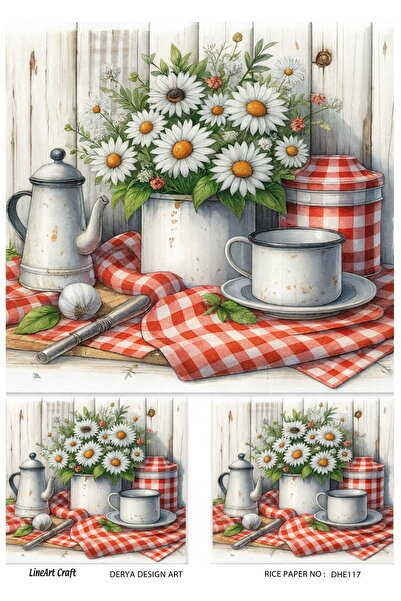 DERYA DESİNG ART Pötikareli Desen Pirinç Dekopaj Kağıdı No:DHE117- 29x42cm