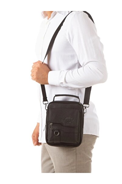 Newish Polo Men's Faux Leather Crossbody Bag with Phone Compartment
