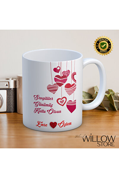 WİLLOW STORE Valentine's Day, Special for Lovers, Love, Affection Porcelain M...