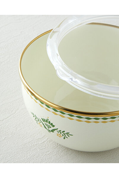 English Home Botanic Garden Enamel 2-Piece Storage Container 0.75 X 1.20 L Green