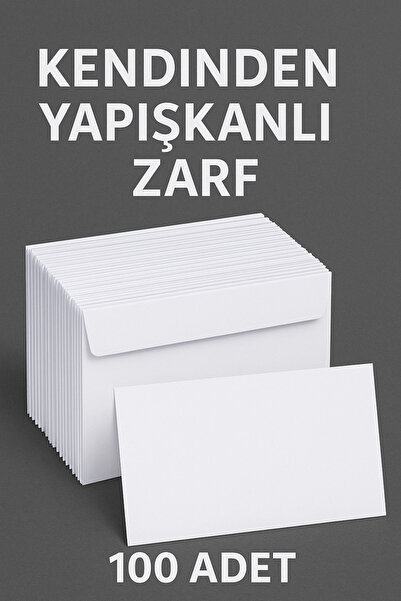 ANI OFİS KIRTASİYE A K 100 Adet Kendinden Yapışkanlı Zarf Dtiye Mektup Para Belge Dilekçe Düğün Kına Nişan Sünnet