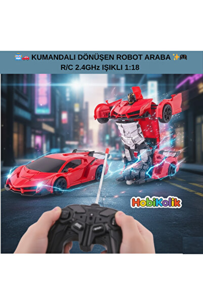 Art Tone 🤖🚗 KUMANDALI DÖNÜŞEN ROBOT ARABA R/C 2.4GHz IŞIKLI 1:18 ✨🎮