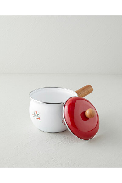 English Home Garnet Enamel Sauce Pot 1.6L Red