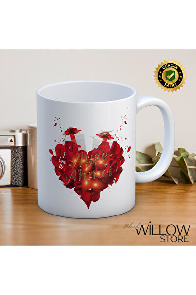 WİLLOW STORE Valentine's Day, Special for Lovers, Love, Affection Porcelain M...