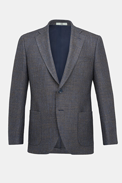 Edwards Erkek Kahverengi Yün İpek Kaşmir Karışımlı Delfino Spor Ceket