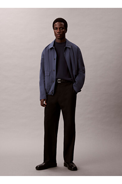 Calvin Klein Bisiklet Yaka Normal Mavi Erkek Kazak LV04LD313GCEF_LS SNOWY TEC...