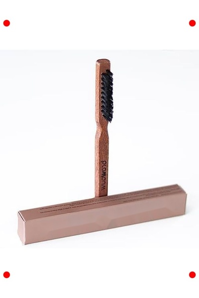 markentegra فرشاة تشكيل الحواجب الاحترافية - مقبض خشبي